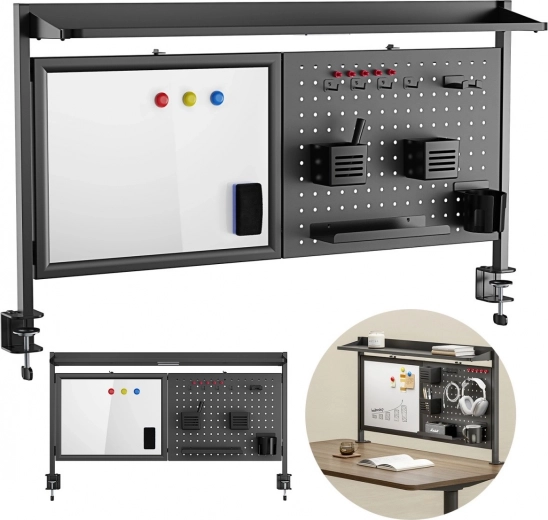 stolový organizér s magnetickou tabuľou a perforovaným panelom