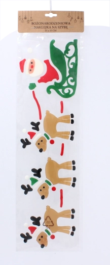Vianočné gélové samolepky na okno 15 × 55 cm – sada 4 motívov