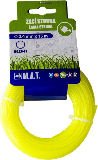 Nylónová struna do vyžínača 2,4 mm, kruhový profil, 15 m, žltá