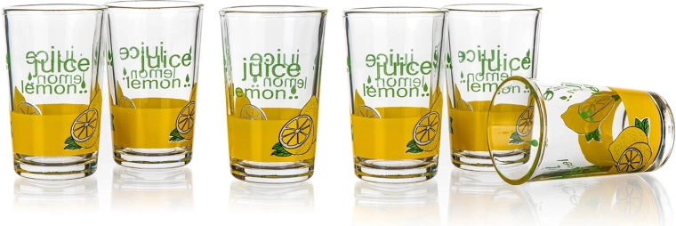 Poháre s potlačou Lemon 250 ml, sada 6 ks
