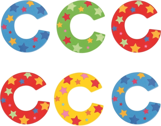 Bigjigs Toys drevené písmeno C s hviezdičkami