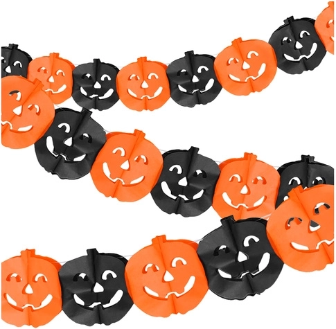 Papierová halloweenska girlanda s tekvicami Glimz 3 m