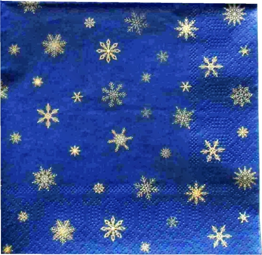 Vianočné obrúsky so snehovou vločkou, 3-vrstvové, 33 × 33 cm
