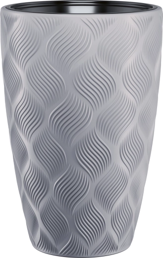 Kvetináč FLOW Slim 40 cm platina s vložkou