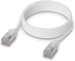 Ultra tenký opletený patch kábel UniFi Premium Cat6A 1 m biely