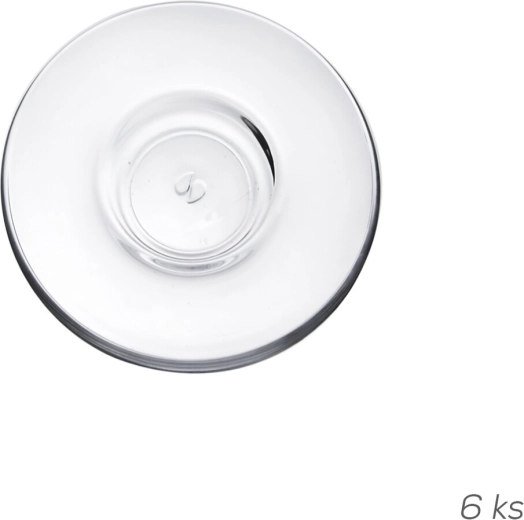 Sklenený podšálok 12,5 cm, číry, 6 ks