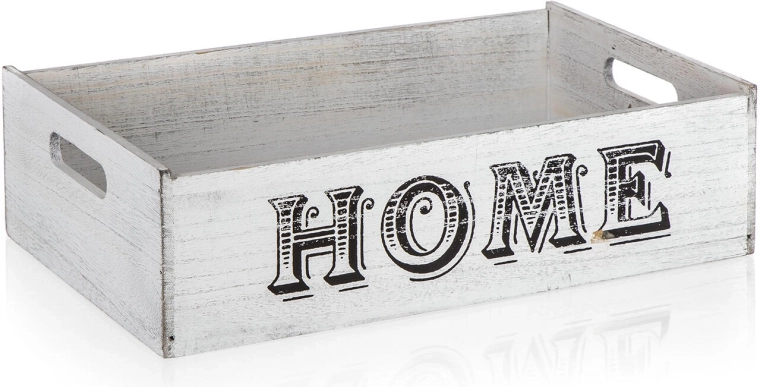 Drevená dekoračná debnička HOME 41 × 25 × 11 cm