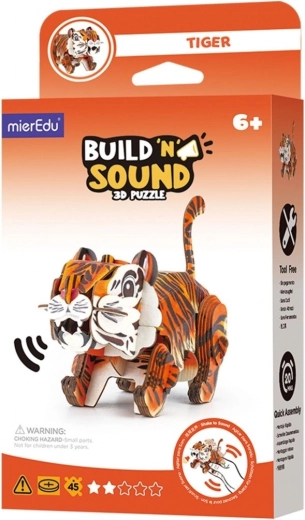 3D puzzle MierEdu Postav a počúvaj – tiger