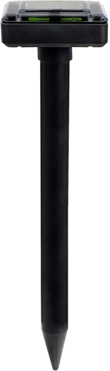 Solárny odpudzovač krtkov a hlodavcov s vibráciami, čierno‑zelený