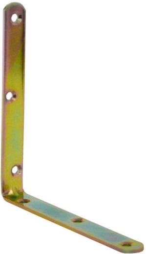 Uholník s prolisom žltý pozink 140 × 18 × 3 mm (10 ks)