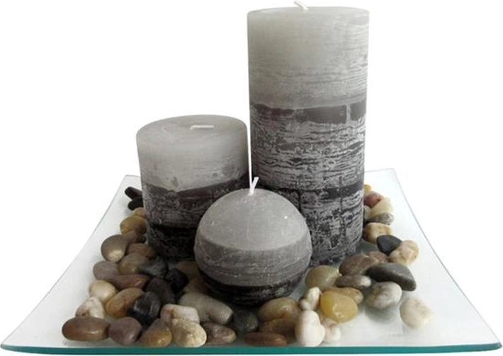 Darčeková sada sviečok na sklenenom podnose – jazmín