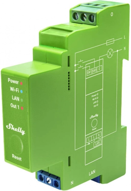 Shelly Pro Dimmer 1 – jednokanálový inteligentný stmievač na DIN lištu