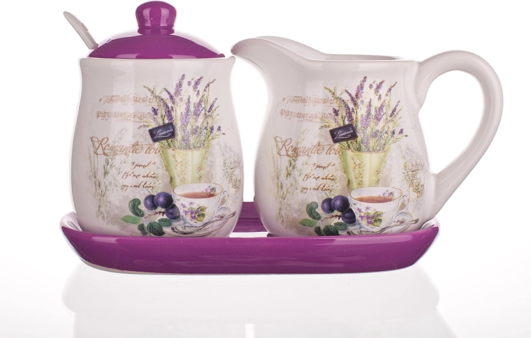 Keramická sada mliečenk y a cukorničky Lavender