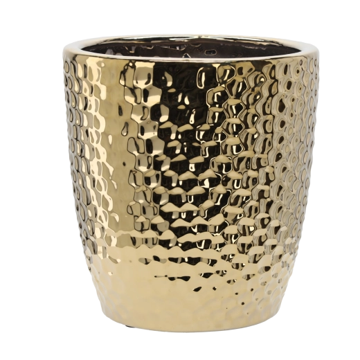 Keramický obal na kvetináč 39 × 39 × 41,5 cm – zlaté plásty medu