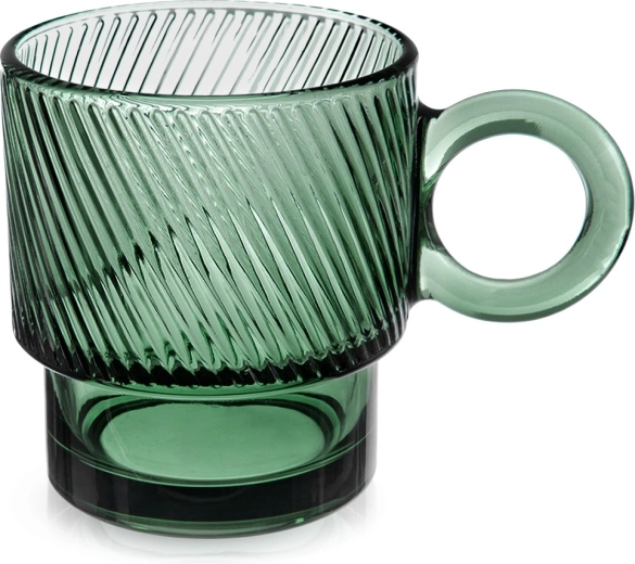 Zelený sklenený hrnček VERDE 300 ml