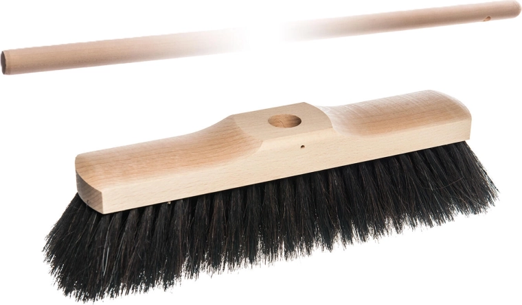 Smeták 28 cm drevený nelakovaný so žinou 50/50 a násadou 130 cm