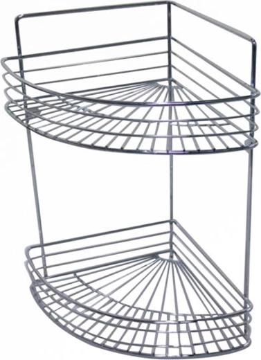 Rohová kúpeľňová polička z pochrómovaného kovu 23 × 30,6 × 37,5 cm