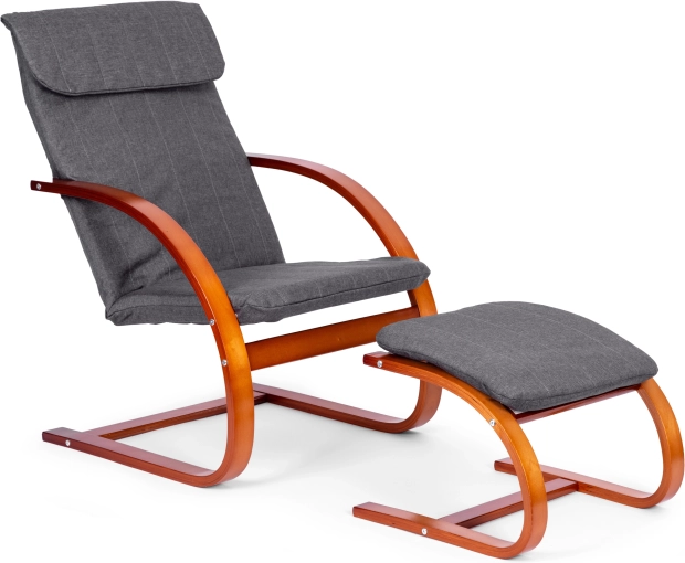 Fínske hojdacie kreslo s podnožkou ModernHome do obývacej izby