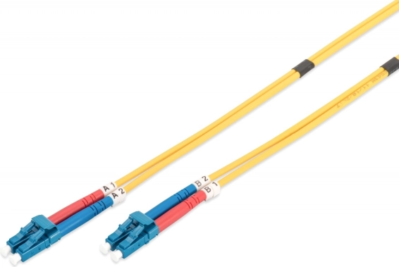 Optický patch cord LC-LC SM 09/125 OS2 duplex 1m žĺtý