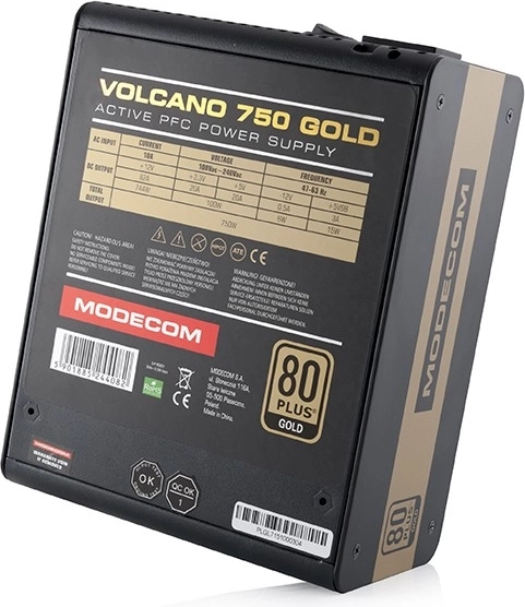 Napájací zdroj Modecom Volcano 750W Gold so 120mm ventilátorom