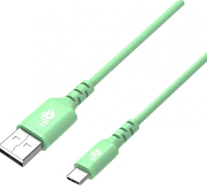 Silikónový USB–USB‑C kábel 1 m, zelený, rýchle nabíjanie