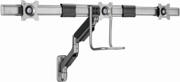 Nástenný držiak na 3 monitory 17–27" s plynovou pružinou