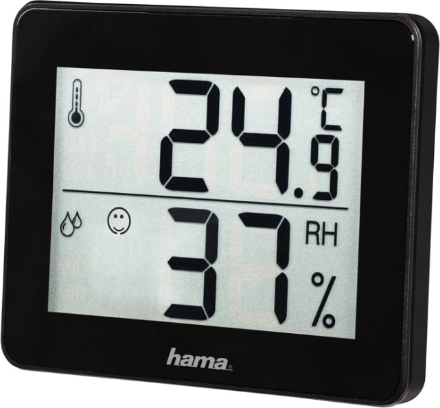 Digitálny teplomer a vlhkomer Hama TH‑1130, čierny