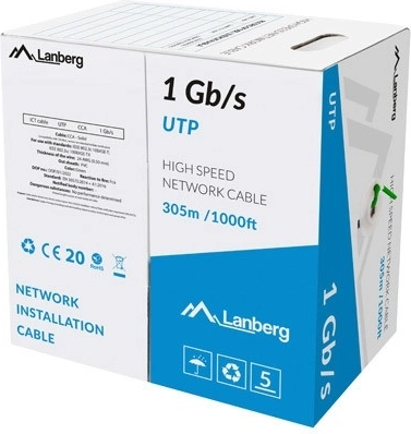 LAN kábel UTP CCA 305 m zelený