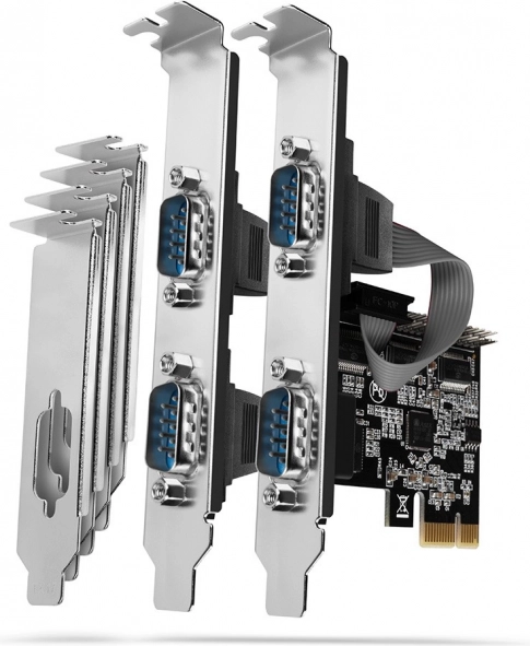 AXAGON PCIe radič so 4× sériovým portom RS-232