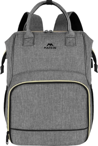 Batoh Matein na notebook a obed 15,6'' USB sivý