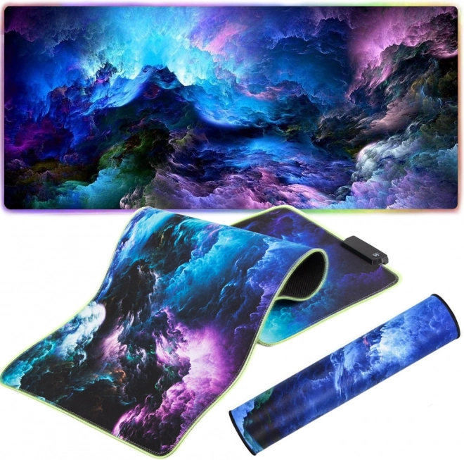 Herná podložka pod myš s RGB podsvietením 800 × 300 mm