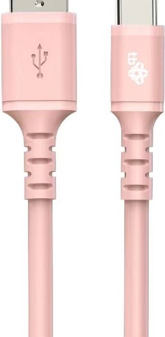 Silikónový USB-USB C kábel 1m ružový