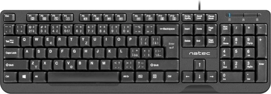 Klávesnica Natec Trout Slim USB CZ/SK 1.8m čierna