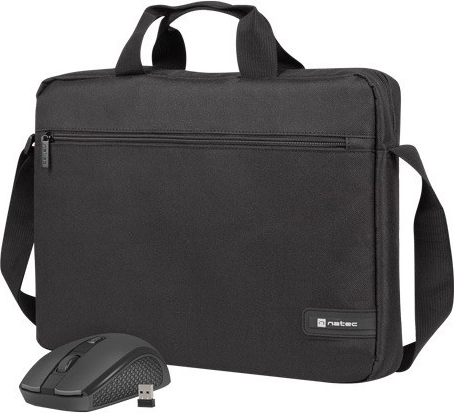 taška na notebook 15,6″ NATEC Wallaroo 2 s bezdrôtovou myšou, čierna