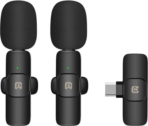 bezdrôtový lavalier mikrofón usb‑c puluz pre android (duálna sada)