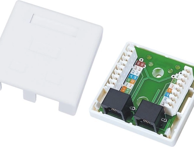 Nástenná zásuvka UTP kat. 6, 2x RJ45