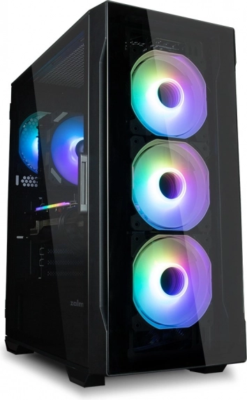 I3 Neo TG mid tower RGB čierna PC skriňa so 4 ventilátormi