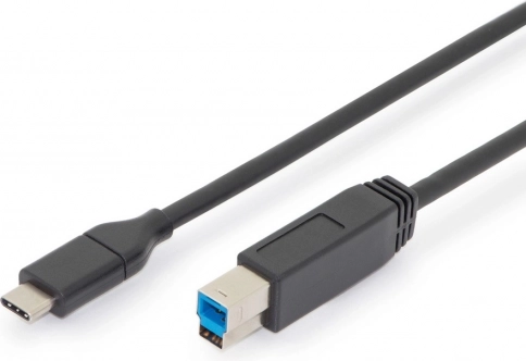 Prepojovací kábel USB 3.0 USB‑C na USB‑B, 5 Gbps, Power Delivery, 1,8 m, čierny