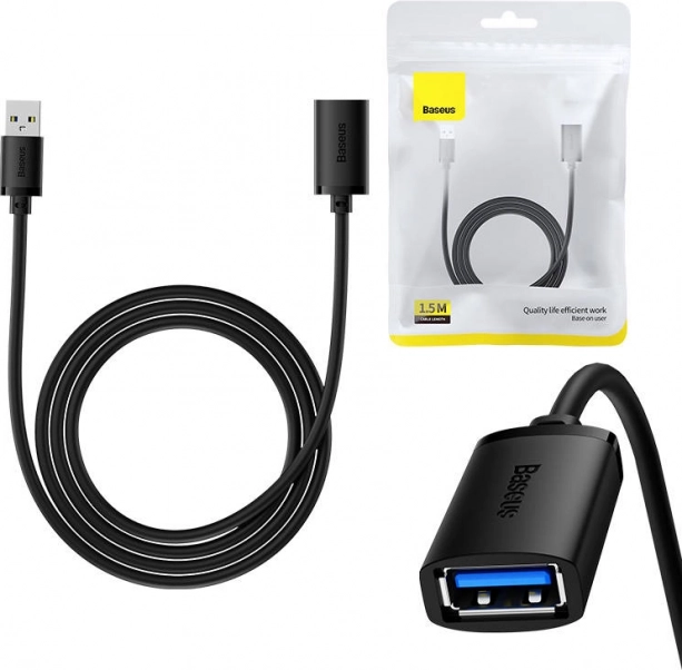 Predlžovací kábel USB 3.0 BASEUS AirJoy 1,5 m čierny