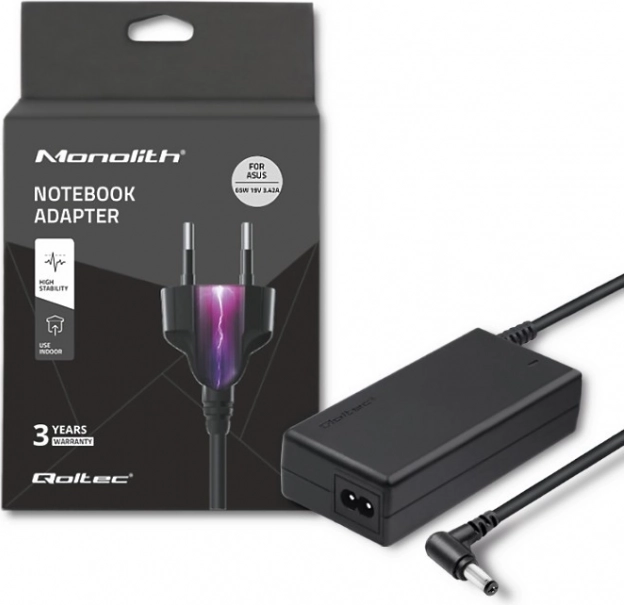 Napájací adaptér QOLTEC pre ASUS 65 W, 19 V, 3,42 A, 5,5 × 2,5 mm