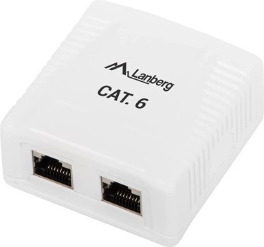 Natynková zásuvka LAN 2x RJ45 Kategória 6 biela