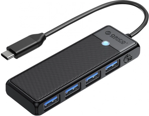 Orico USB hub 4× USB‑A 3.0 (čierny)