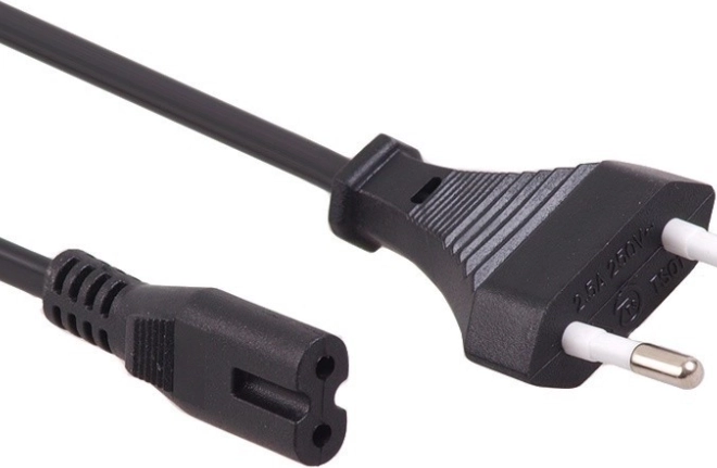 Napájací kábel s EU vidlicou, 2 pin, 3M