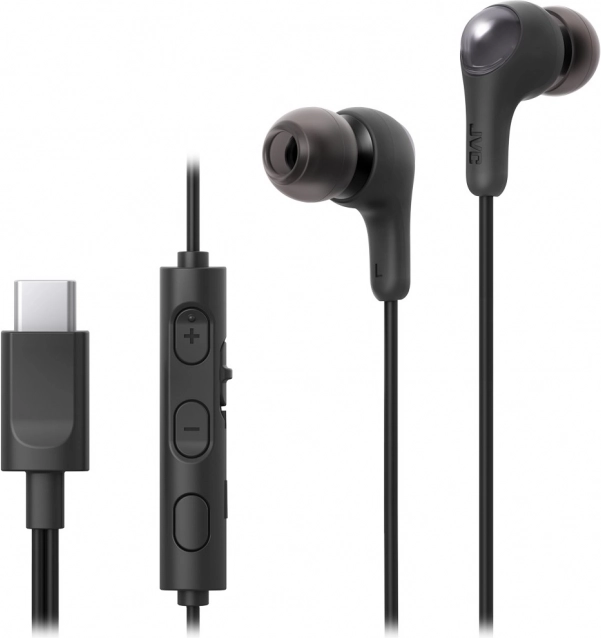 JVC Gumy Connect drôtové slúchadlá do uší USB‑C s mikrofónom – čierne