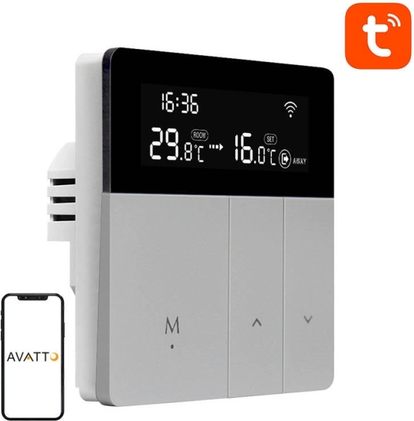 Inteligentný termostat na ohrev vody AVATTO s Wi‑Fi a Tuya