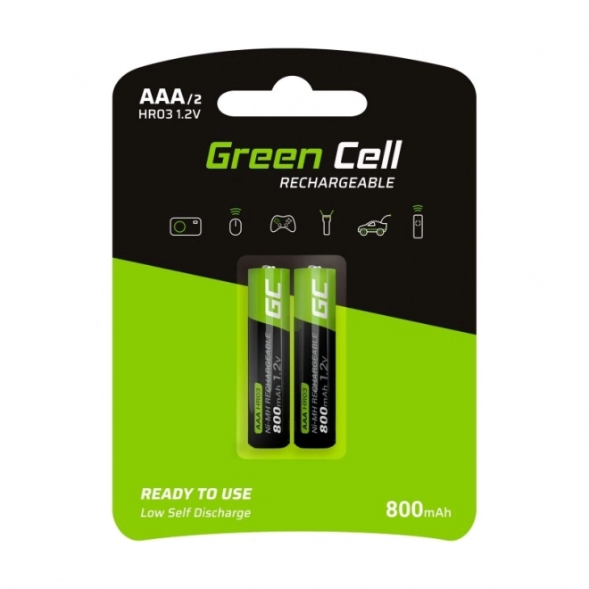 Nabíjateľné batérie Green Cell 2x AAA 800mAh