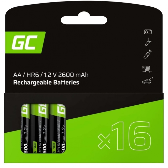 Nabíjacie batérie Green Cell AA 2600mAh - 16 kusov