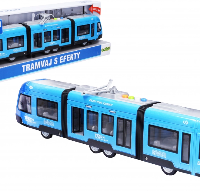 Električka s efektmi 44 cm na zotrvačník – český obal