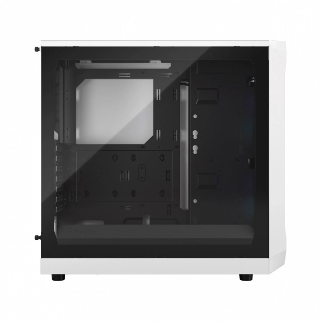 Biela RGB herná skriňa Focus s TG Clear Tint