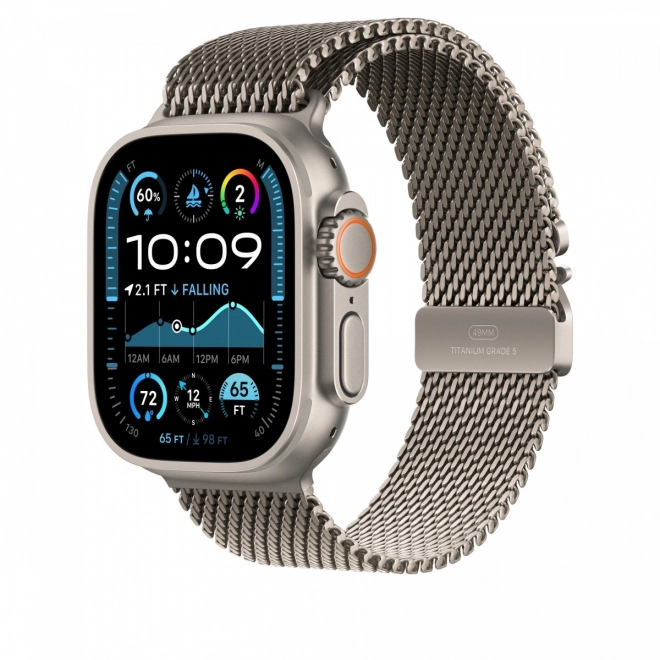 Mediolánsky náramok z titánu v prirodzenej farbe pre puzdro 49 mm - veľkosť S